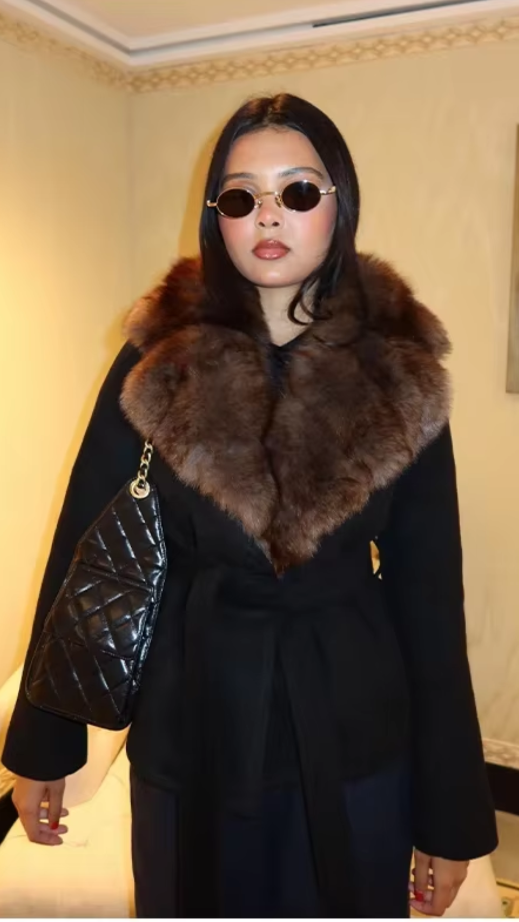 Faux Fur Lace-Up Coat