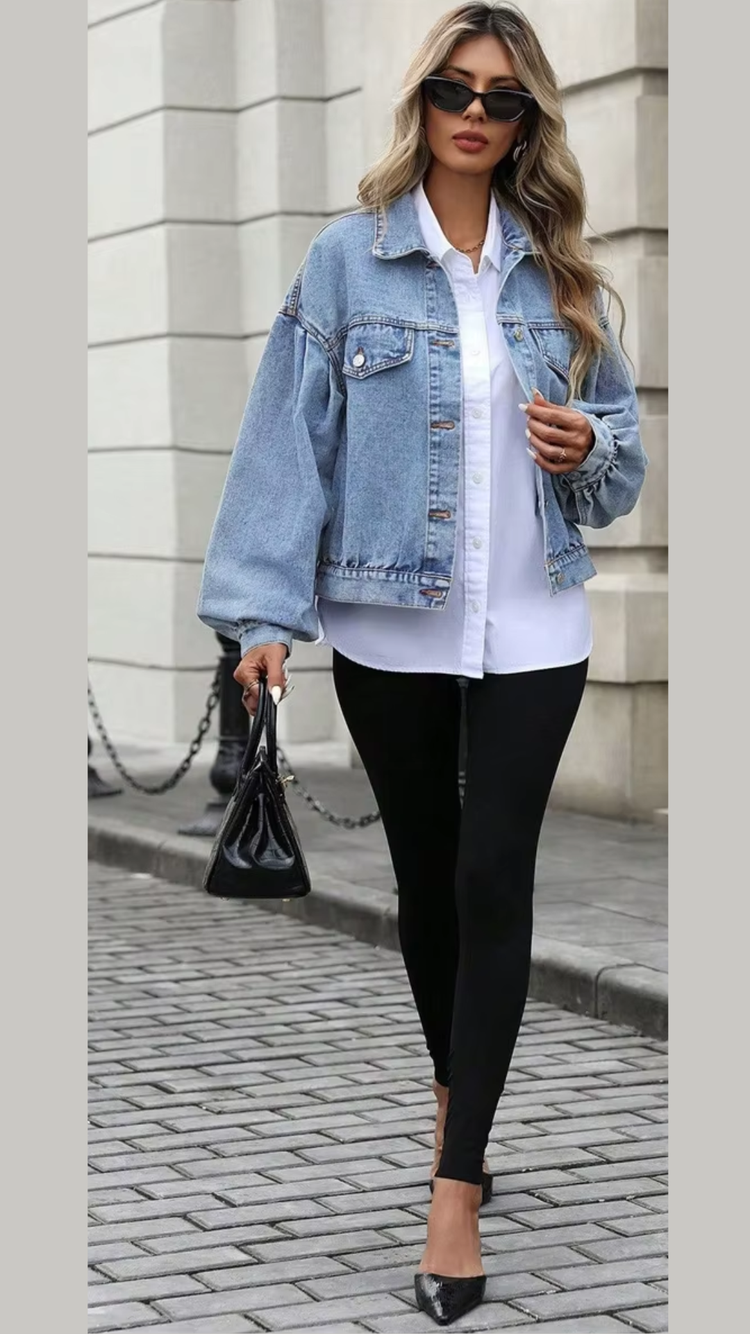 Light Blue Short Denim Jacket