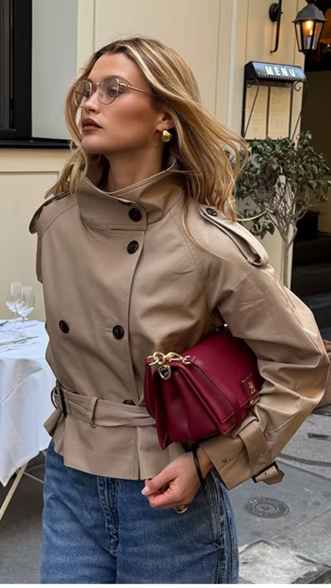 Mandarin Collar Trench Coat