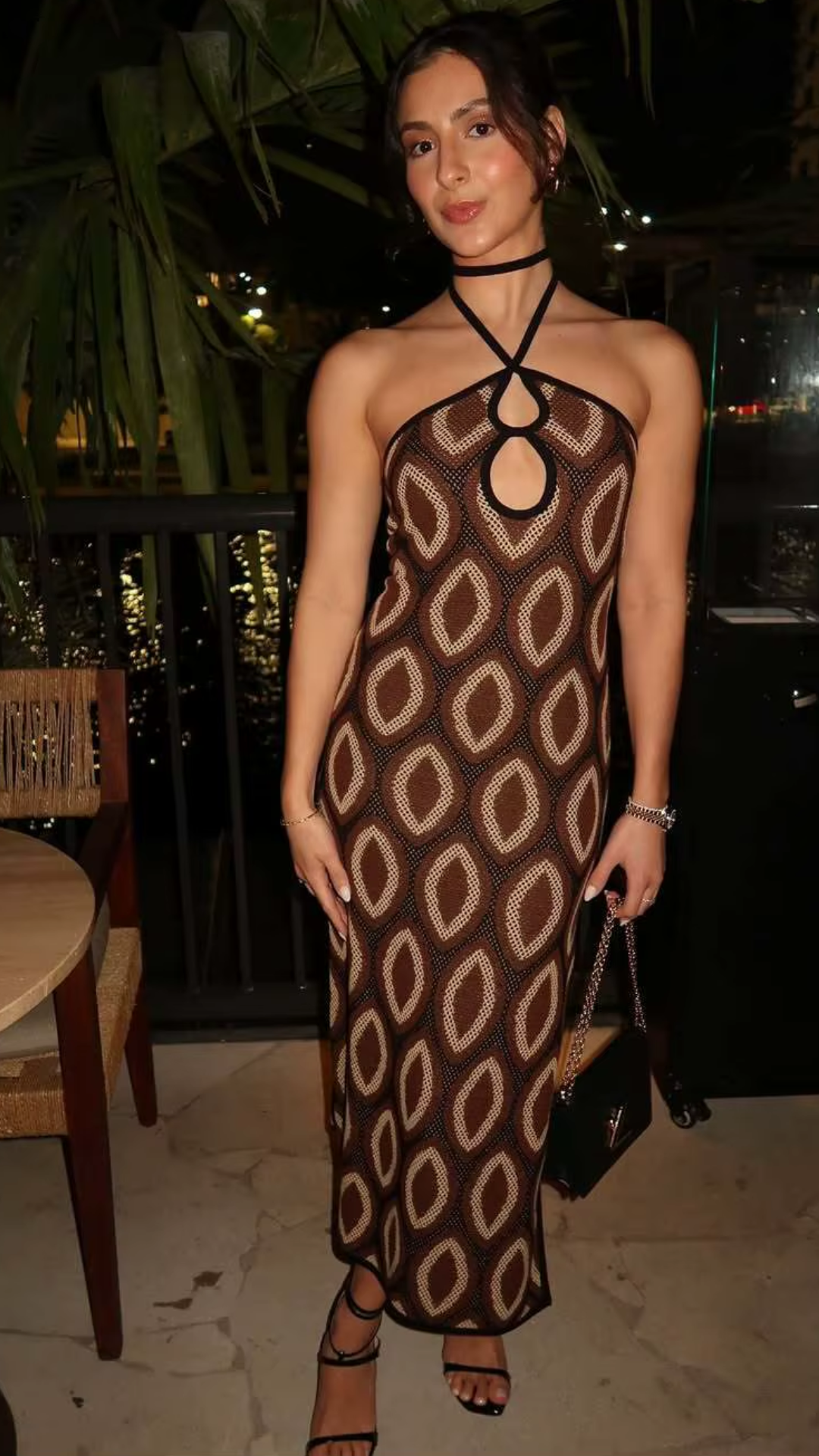 Tossy Boho Knit Backless Maxi Dress