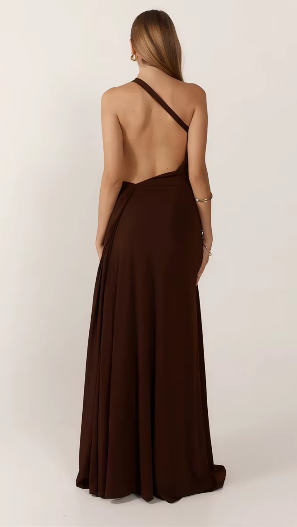 One Shoulder Backless Maxi Dress