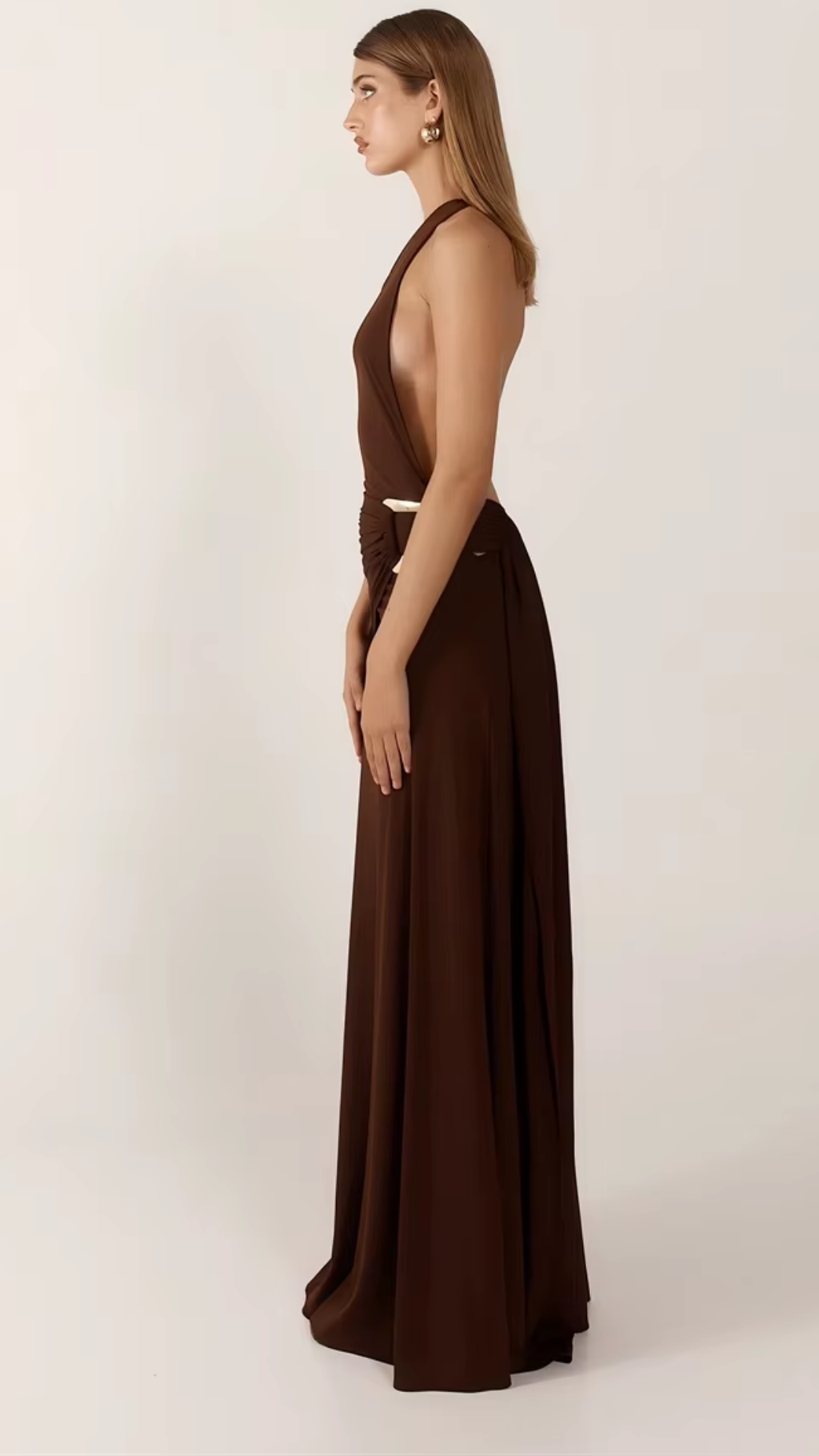 One Shoulder Backless Maxi Dress