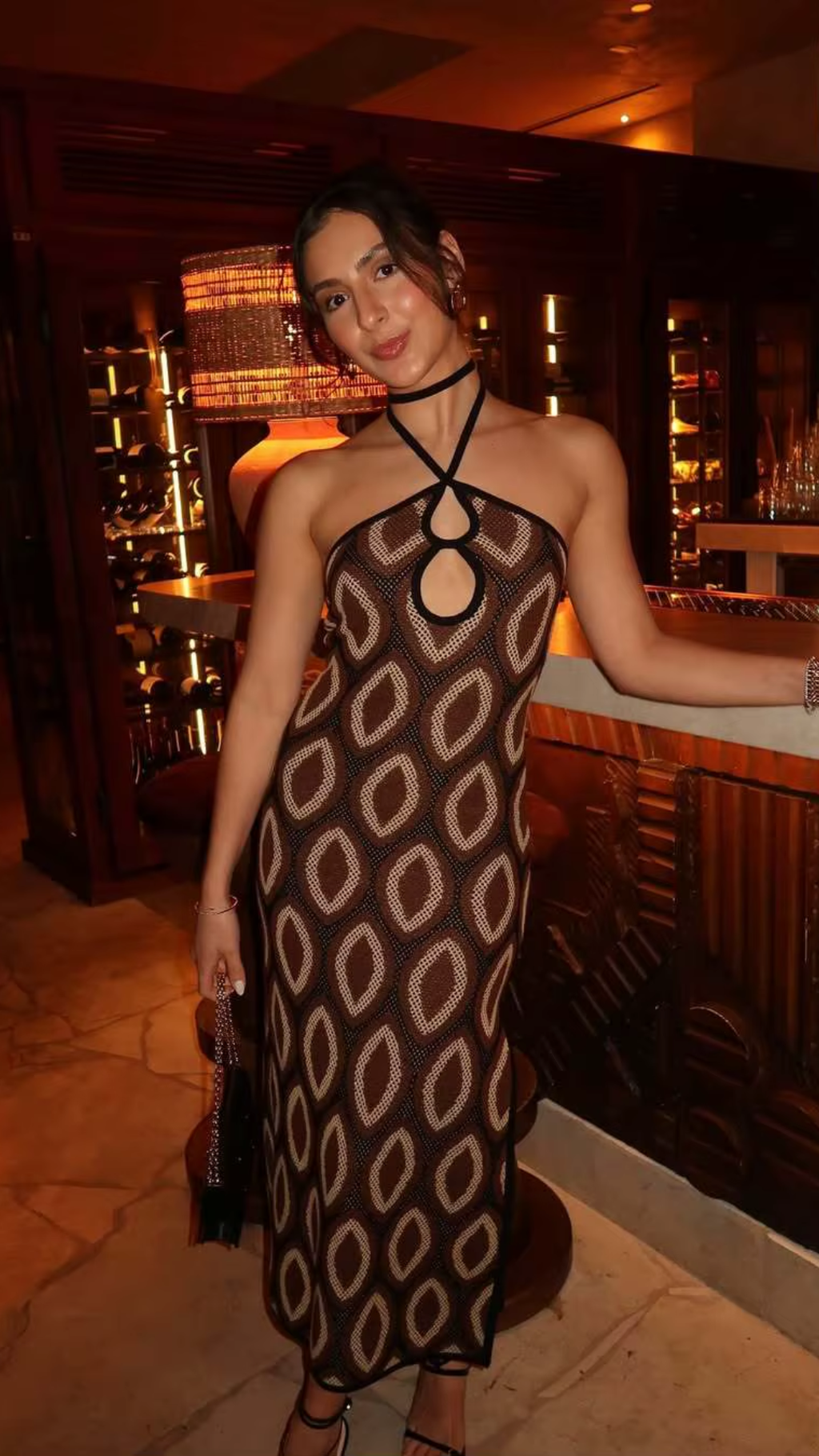 Tossy Boho Knit Backless Maxi Dress