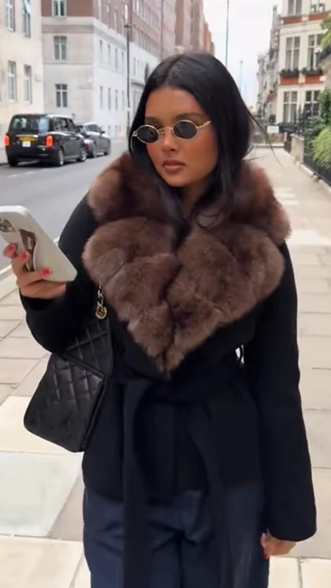 Faux Fur Lace-Up Coat