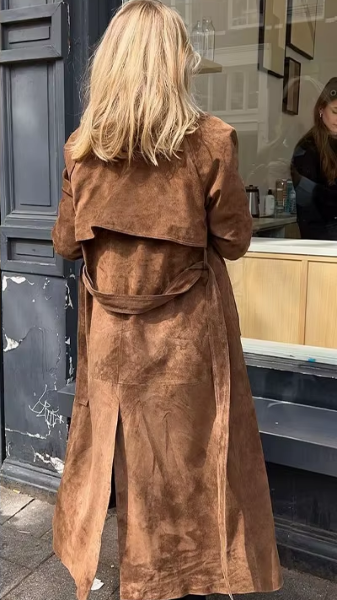 Brown Suede Trench Coat