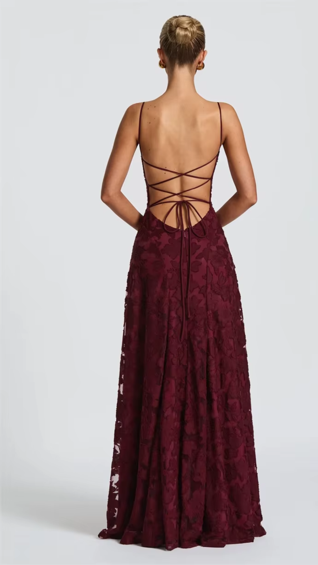 Backless Spaghetti-Strap Maxi Dress