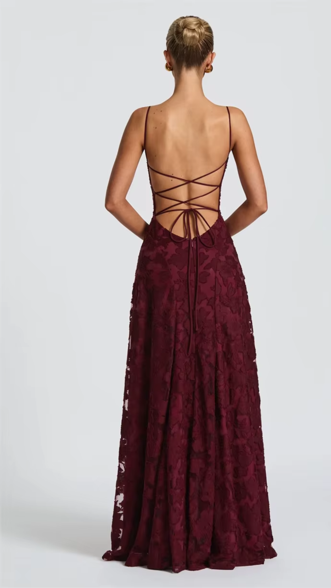 Backless Spaghetti-Strap Maxi Dress
