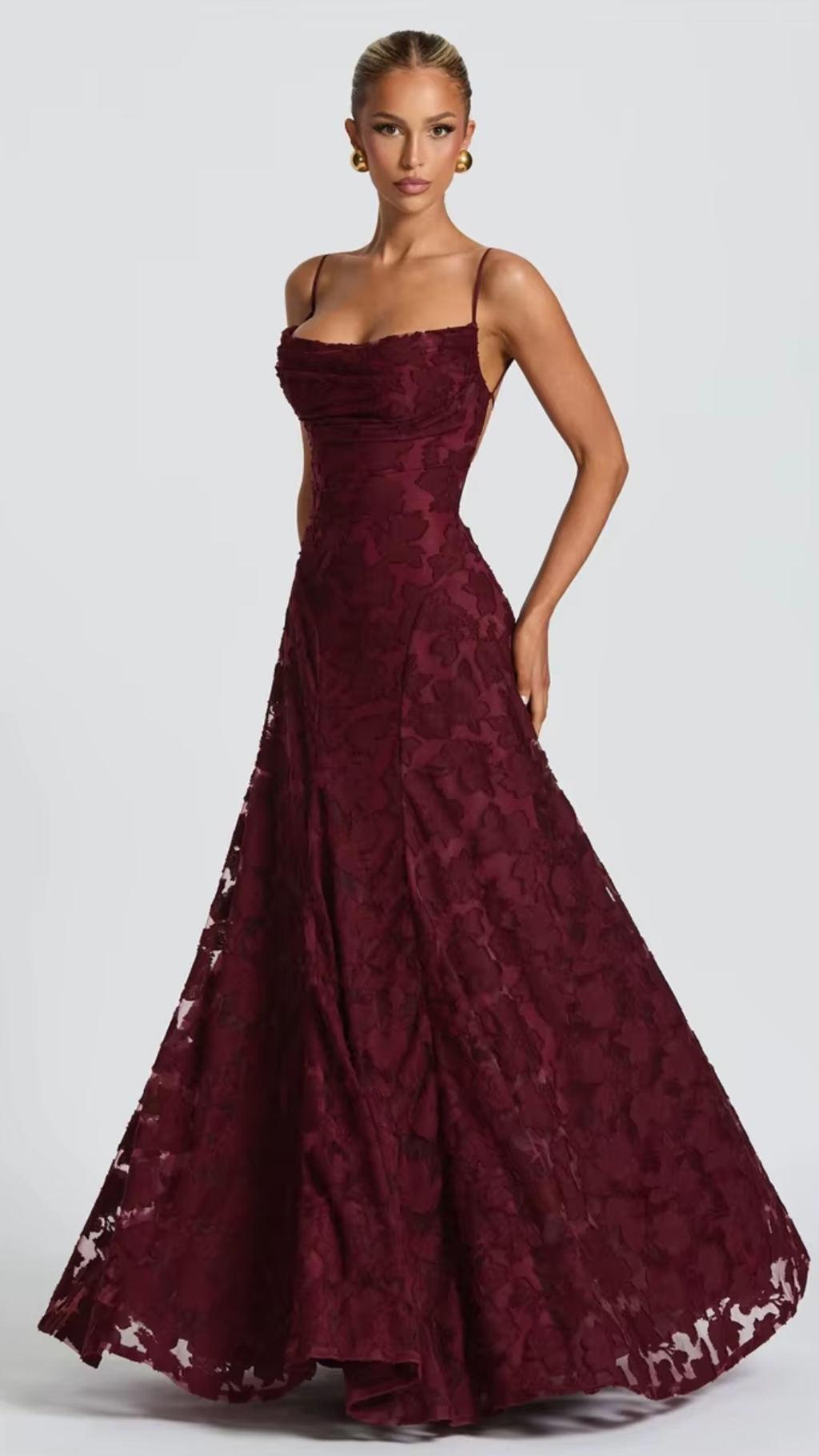 Backless Spaghetti-Strap Maxi Dress