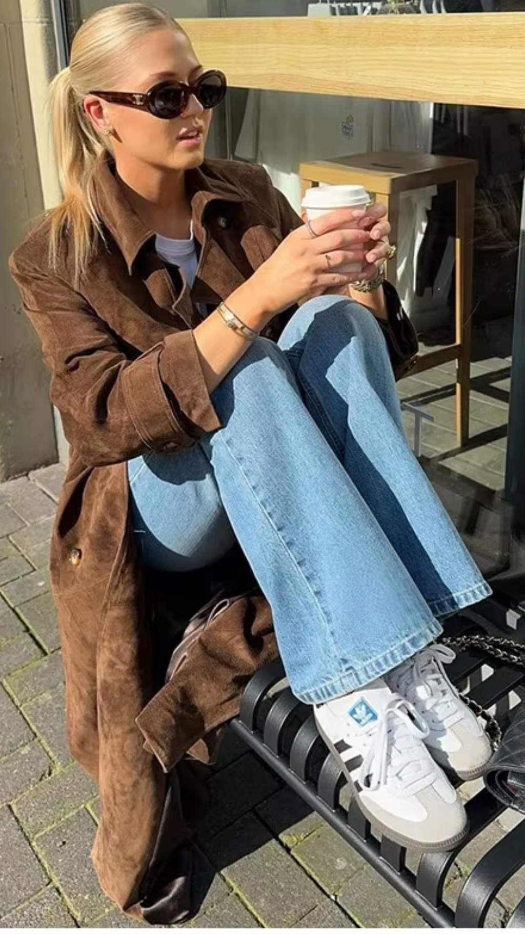 Brown Suede Trench Coat