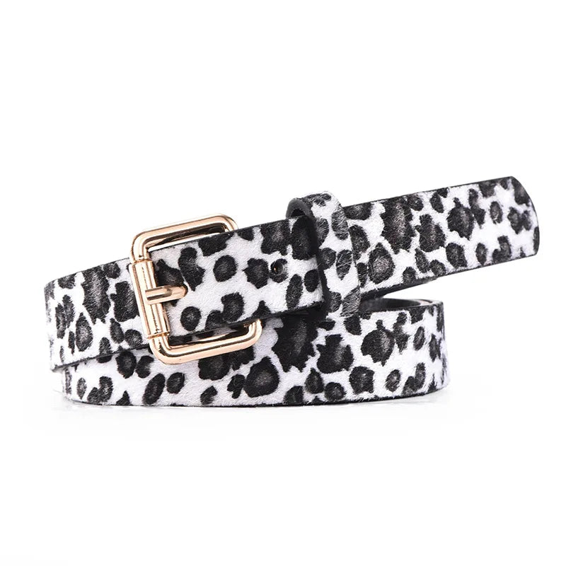 Leopard Snake Print Slim PU Belt