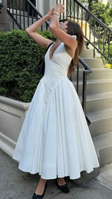 Summer V-Neck Patchwork Maxi Dress