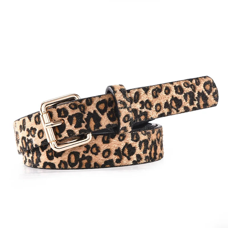 Leopard Snake Print Slim PU Belt