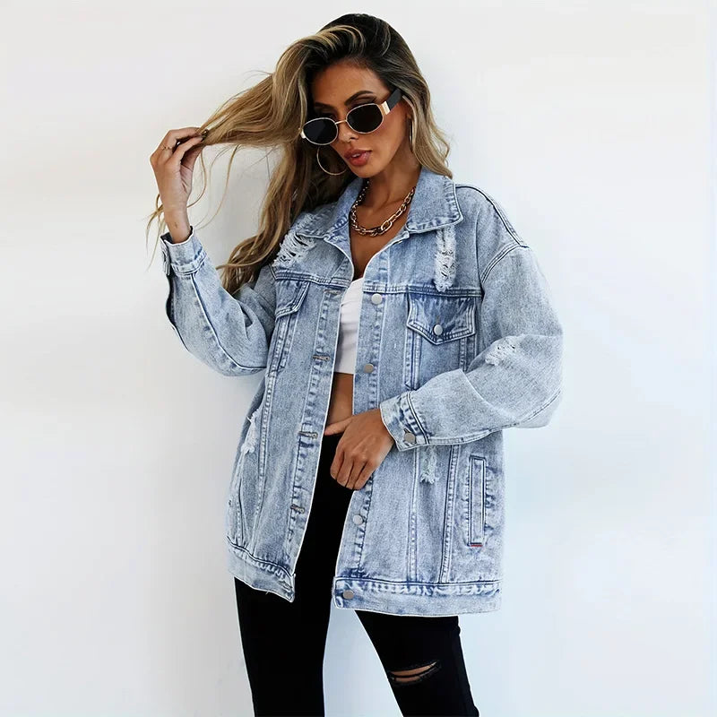 Blue Denim Women’s Autumn/Winter Jacket