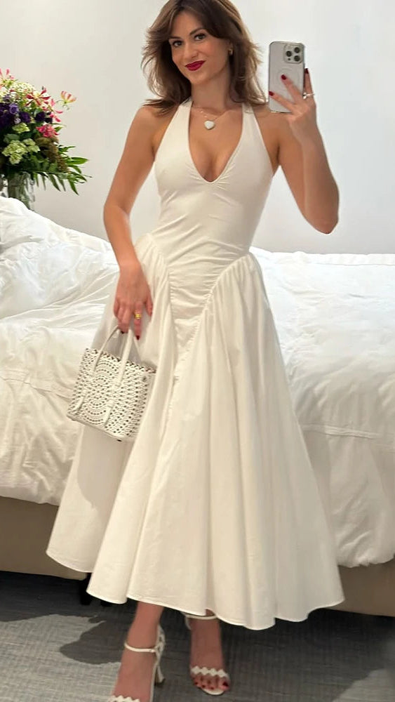 Summer V-Neck Patchwork Maxi Dress