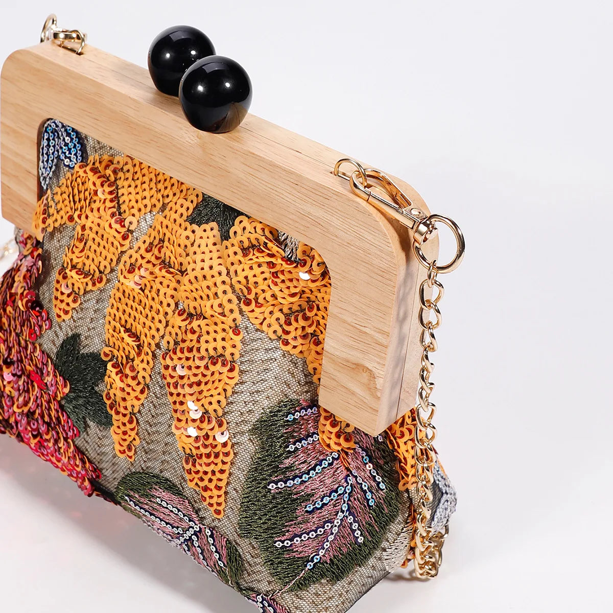 Sequins Embroidery Clutch Bag