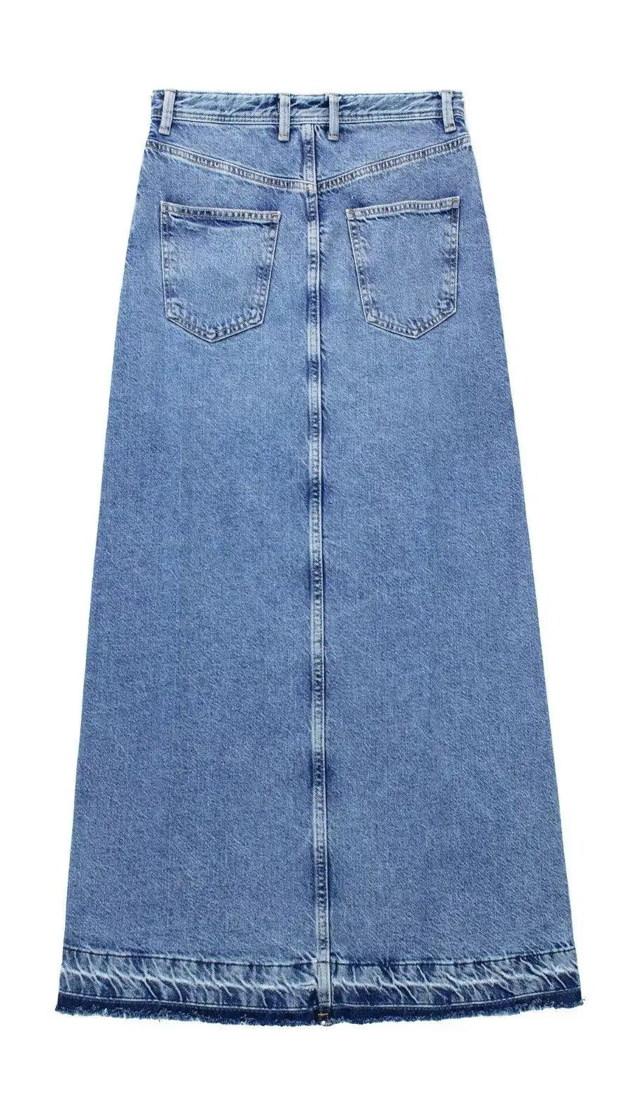Midi Denim Skirt With Slith