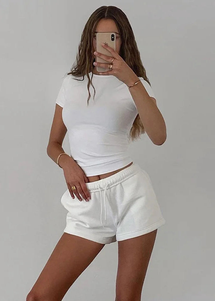 Basic Short Sleeve Crop T-Shirt