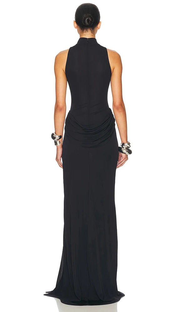 Turtleneck Floor-Length Slim Dress