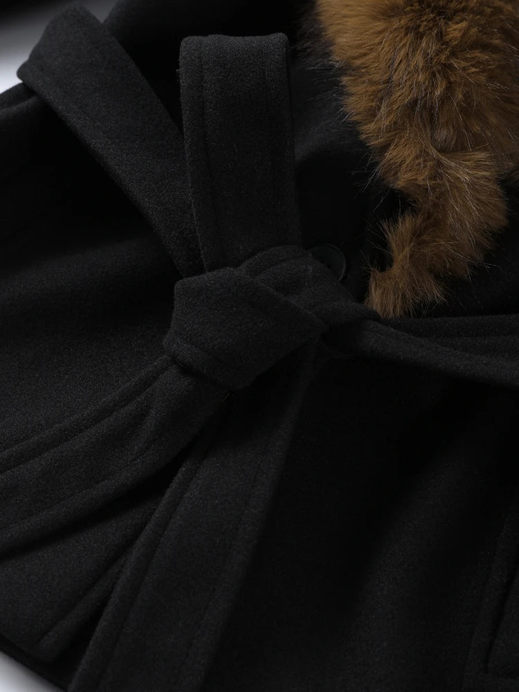 Faux Fur Lace-Up Coat