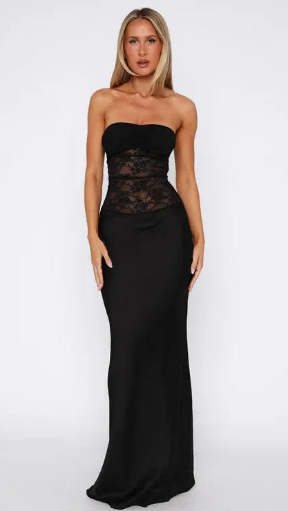 Lace Halter Empire Dress
