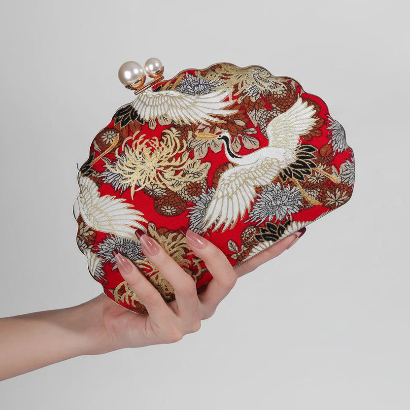 Embroidered Shell Shaped Mini Bag