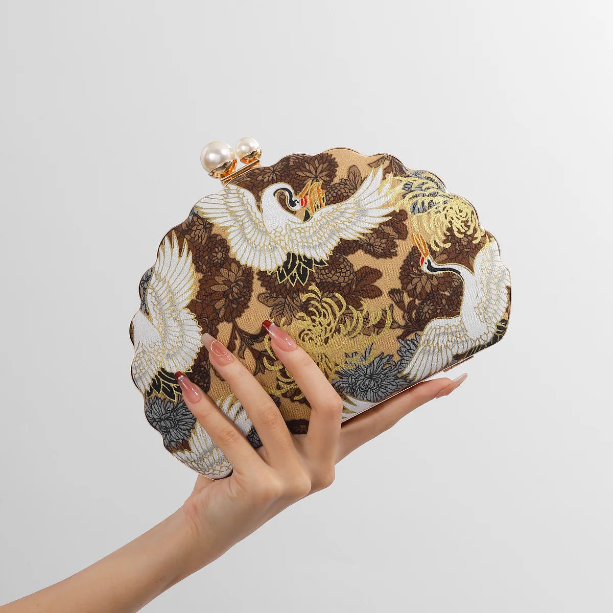 Embroidered Shell Shaped Mini Bag