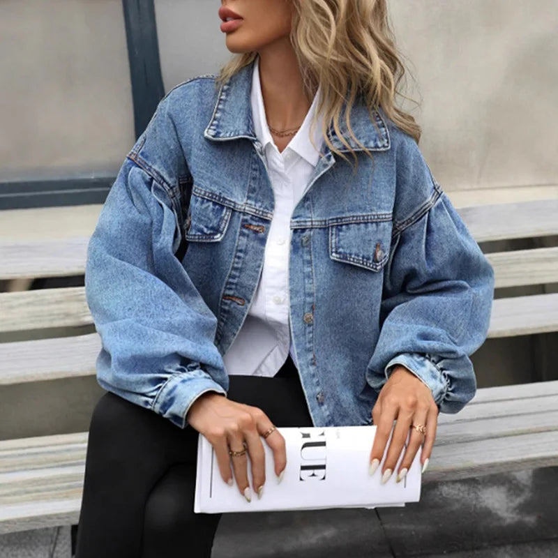 Light Blue Short Denim Jacket