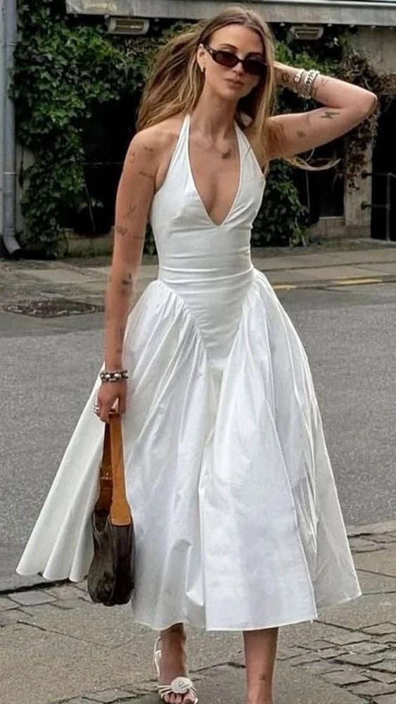 Summer V-Neck Patchwork Maxi Dress