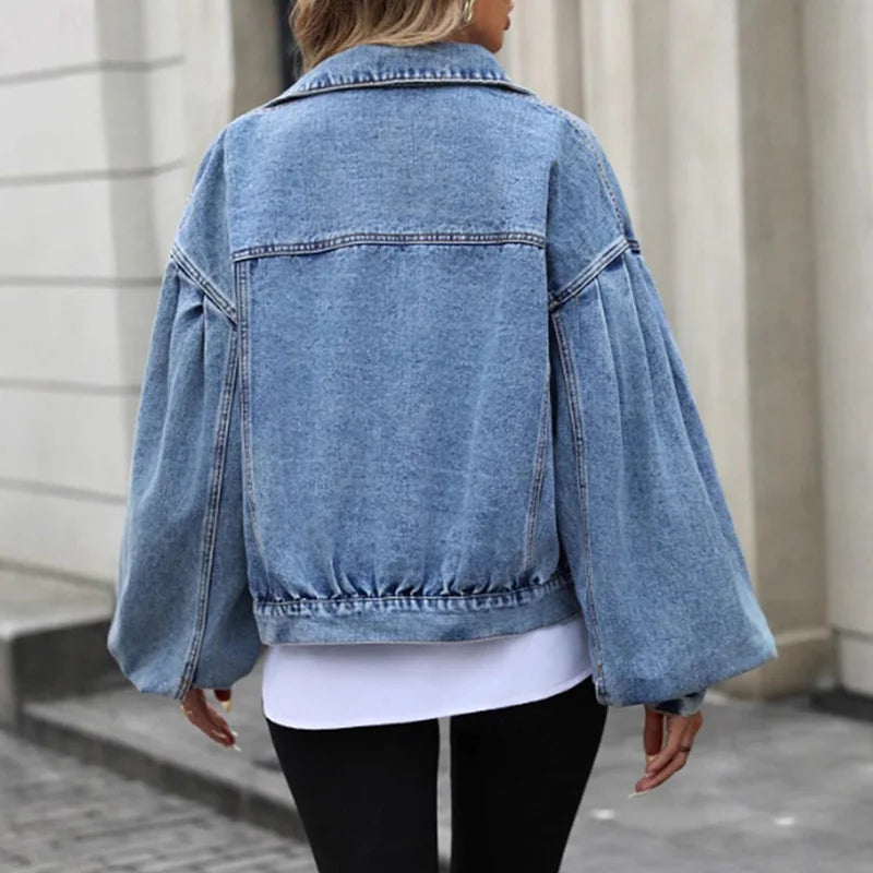 Light Blue Short Denim Jacket