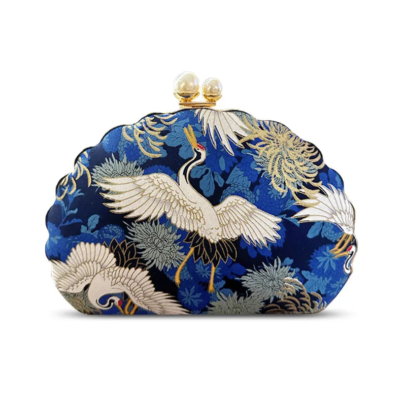 Embroidered Shell Shaped Mini Bag