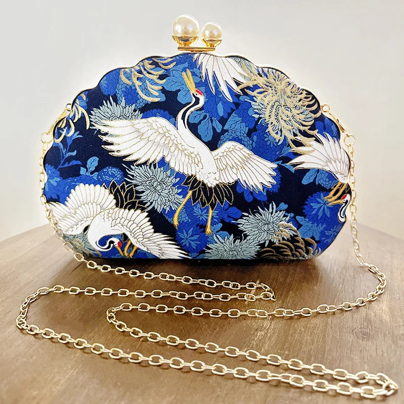 Embroidered Shell Shaped Mini Bag