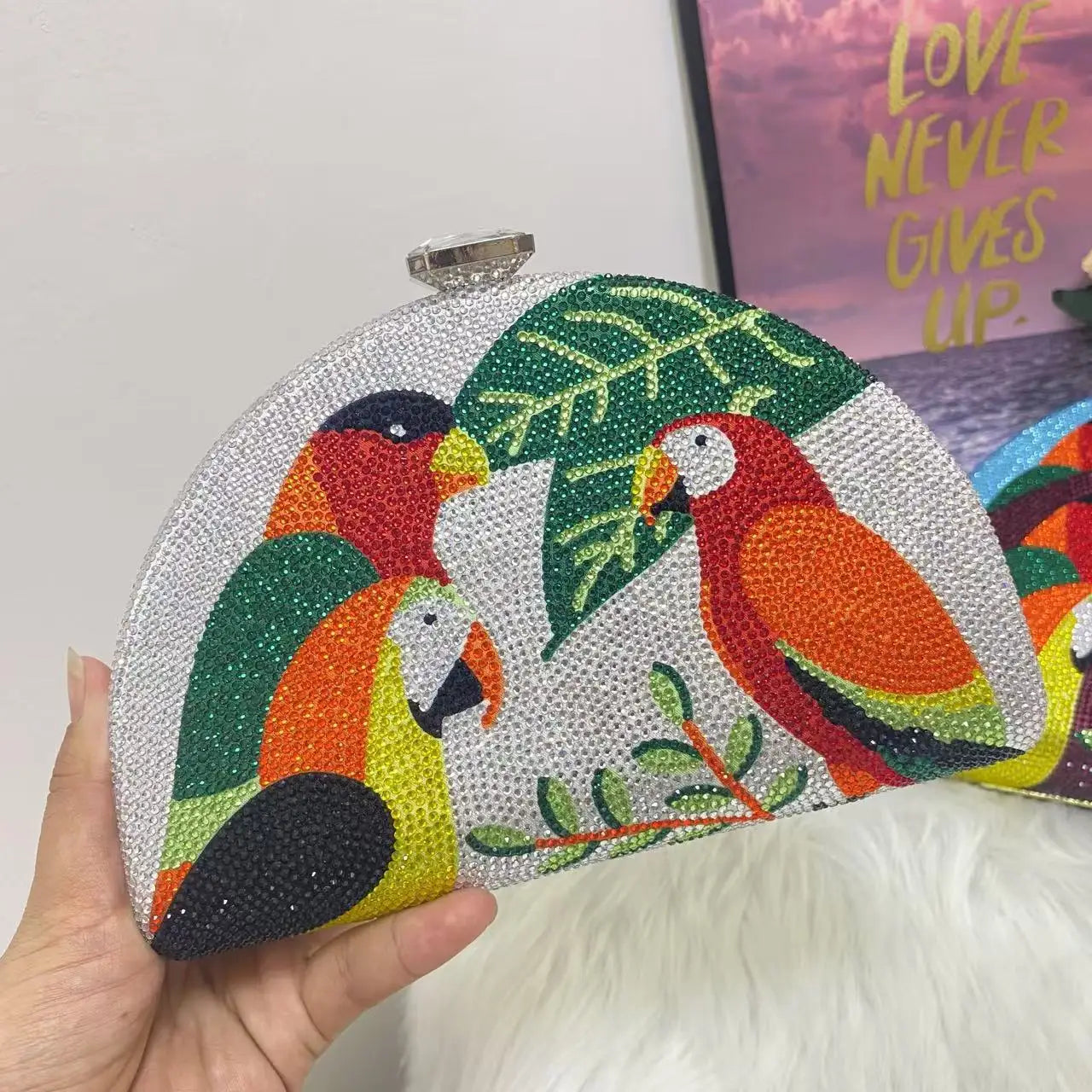 Parrot Diamond Evening Bag