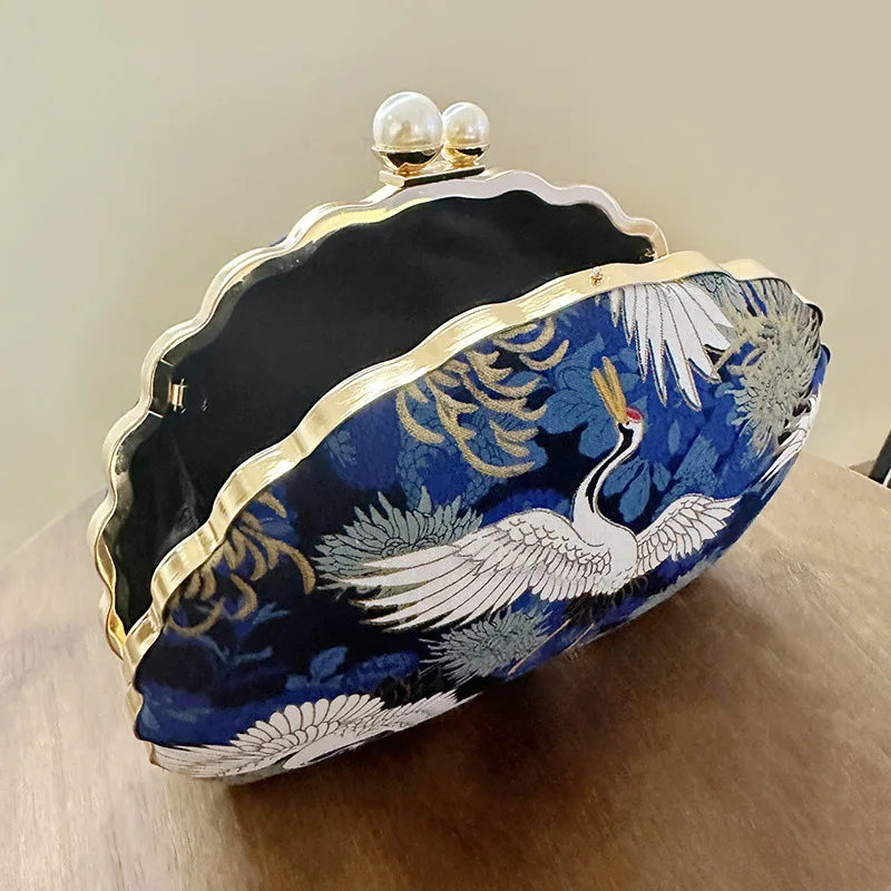 Embroidered Shell Shaped Mini Bag