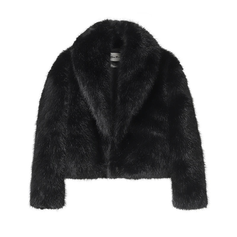 Faux Fox Fur black Jacket