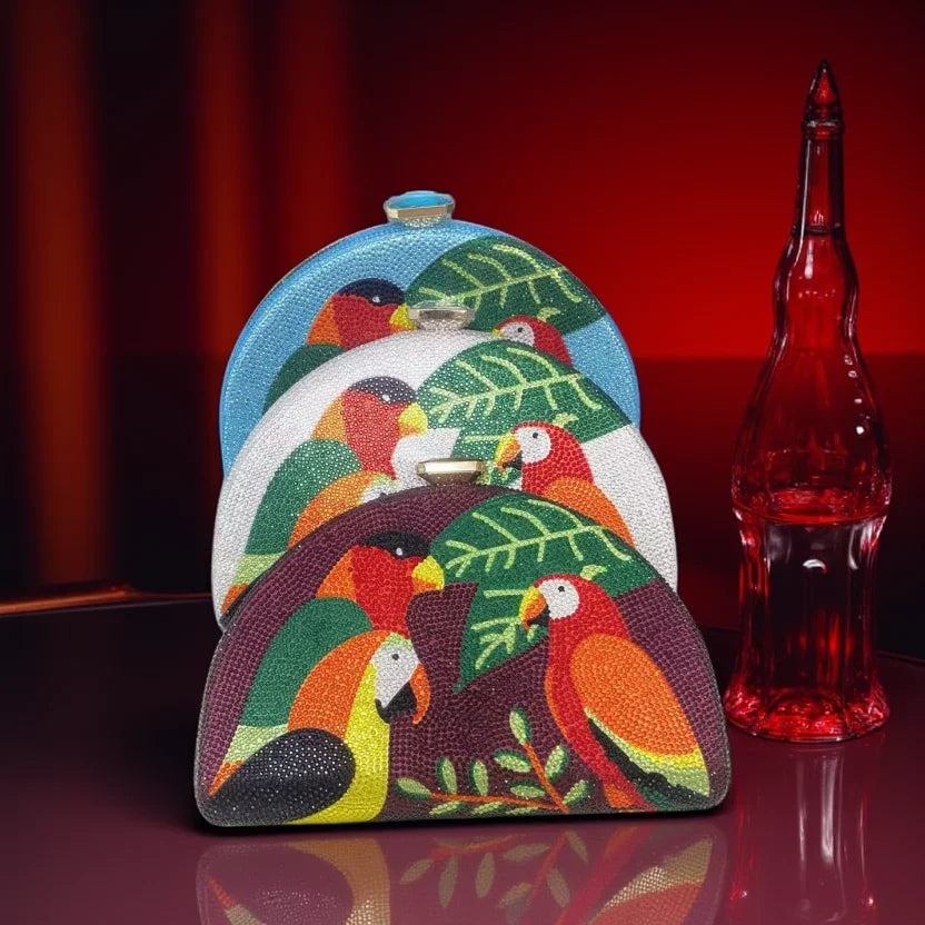 Parrot Diamond Evening Bag