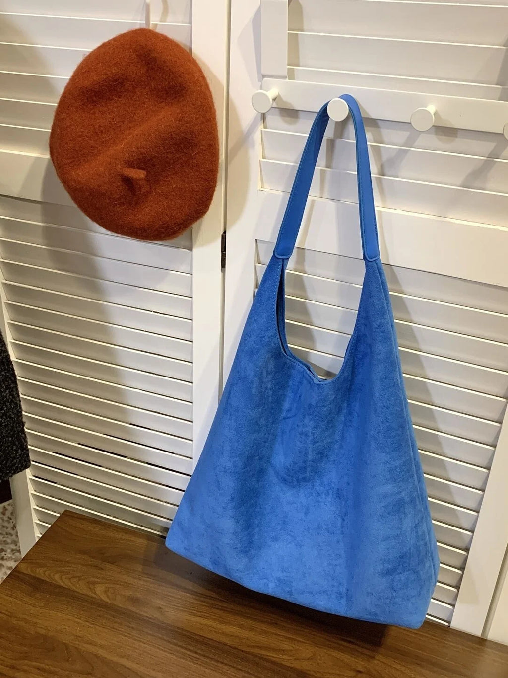 Blue Suede Tote Bag