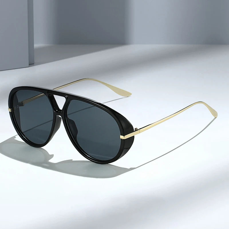 Oversized Double Bridge Pilot Sunglasses
