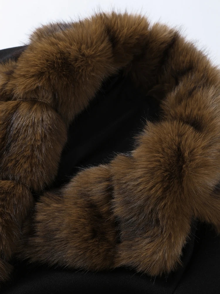 Faux Fur Lace-Up Coat